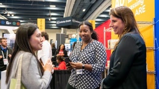 AIA members networking at conference on architecture and design