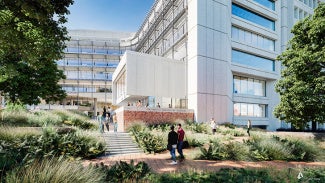 Beautifully landscaped entrance to the AIA Global Campus