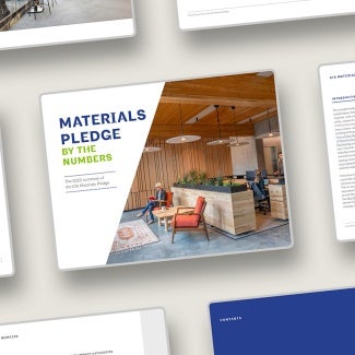 Materials Pledge By the Numbers report cover mock-up