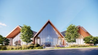 Food hall with a triangular roof