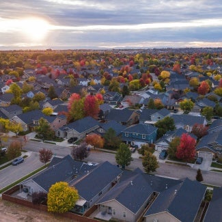 arial view of a residential area
