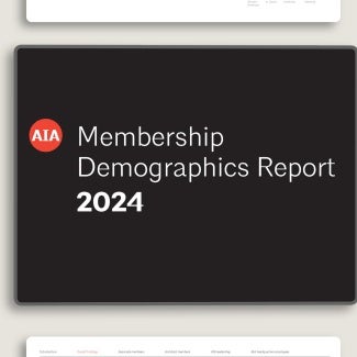 Collage of pages from the AIA Membership Demographics Report 2024