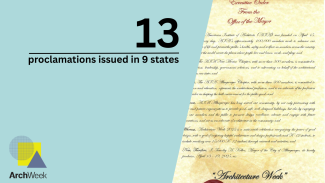 13 Architecture Week proclamations were issued in 9 states.